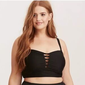 TORRID Black Lattice Swim Top - Size 3 NWT
